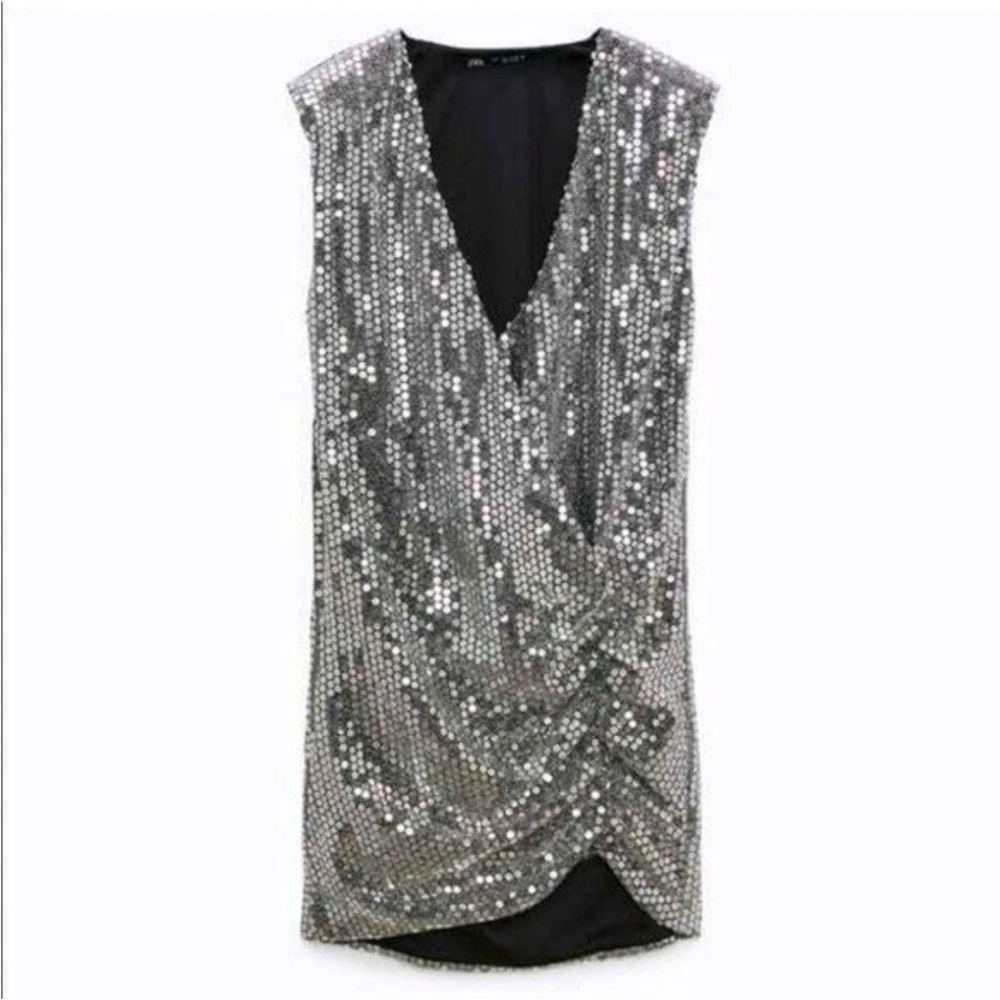 Zara silver sequins dress